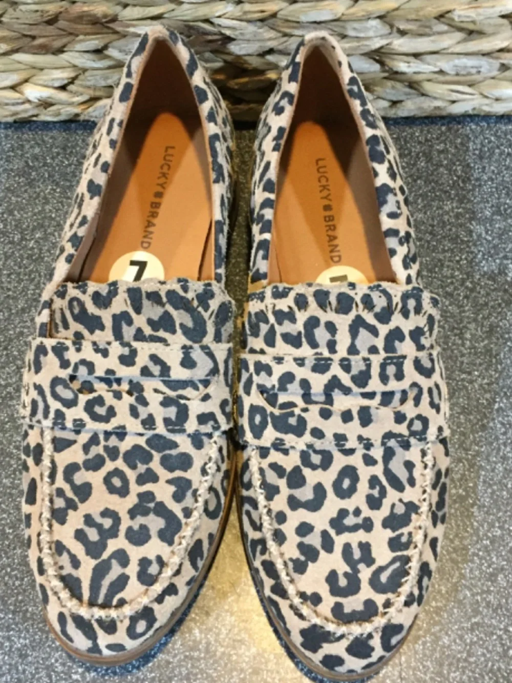 Lucky Brand Leopard Print Penny Loafers - Brown and Black